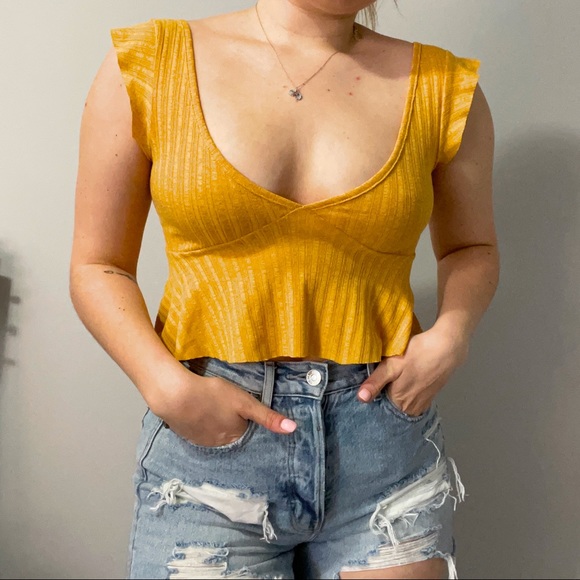 Yellow Crop Top - Picture 1 of 3